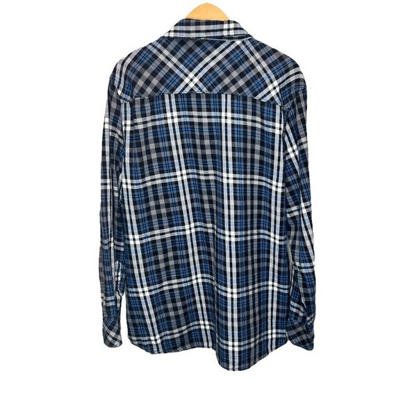 Union Bay Black, White & Blue Plaid Button Down Shirt 100% Cotton Size XL - Picture 3 of 6